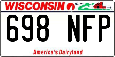 WI license plate 698NFP