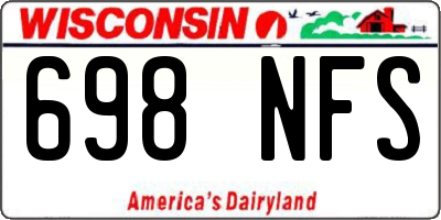 WI license plate 698NFS