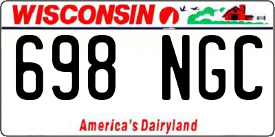 WI license plate 698NGC