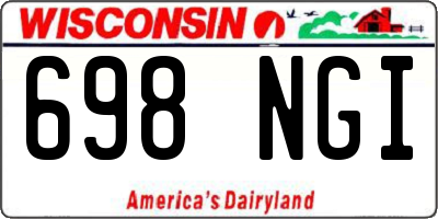 WI license plate 698NGI