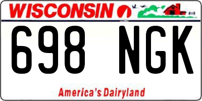 WI license plate 698NGK