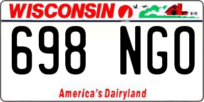 WI license plate 698NGO