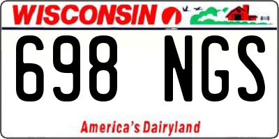 WI license plate 698NGS