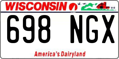 WI license plate 698NGX