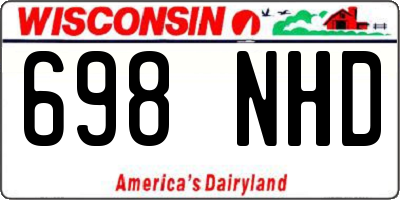 WI license plate 698NHD