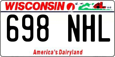 WI license plate 698NHL