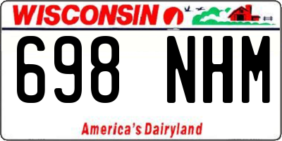 WI license plate 698NHM