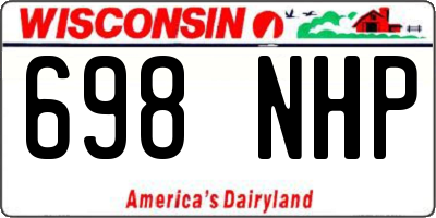 WI license plate 698NHP