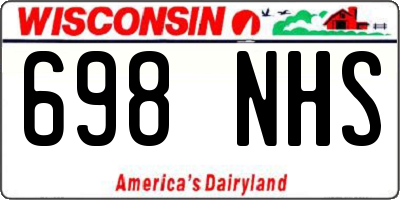 WI license plate 698NHS