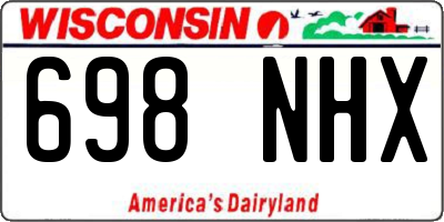 WI license plate 698NHX