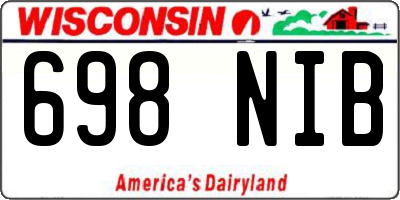 WI license plate 698NIB