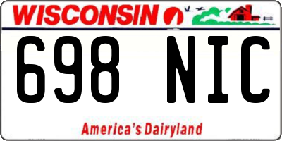 WI license plate 698NIC