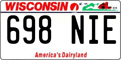 WI license plate 698NIE