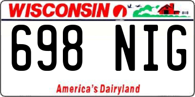 WI license plate 698NIG