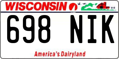 WI license plate 698NIK