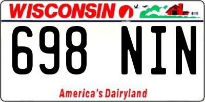 WI license plate 698NIN
