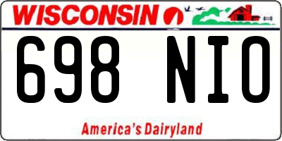 WI license plate 698NIO