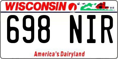 WI license plate 698NIR