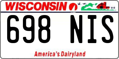 WI license plate 698NIS