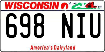WI license plate 698NIU