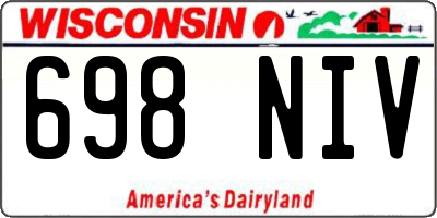 WI license plate 698NIV