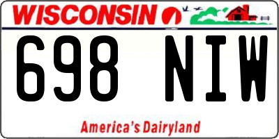 WI license plate 698NIW