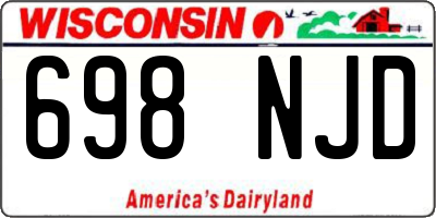 WI license plate 698NJD