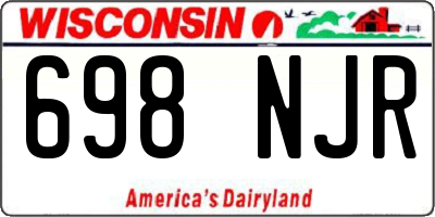 WI license plate 698NJR