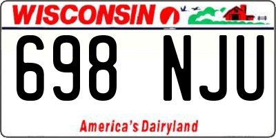 WI license plate 698NJU