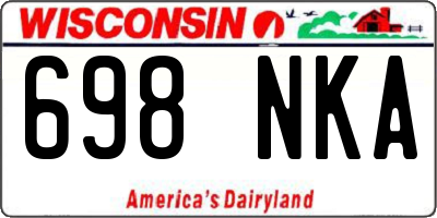 WI license plate 698NKA