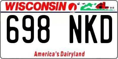 WI license plate 698NKD