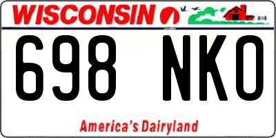 WI license plate 698NKO