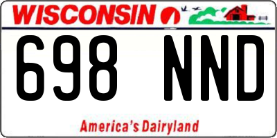 WI license plate 698NND