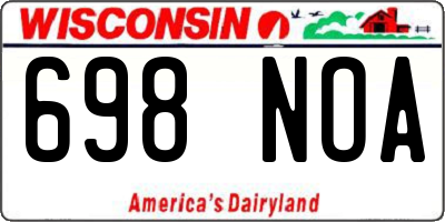 WI license plate 698NOA
