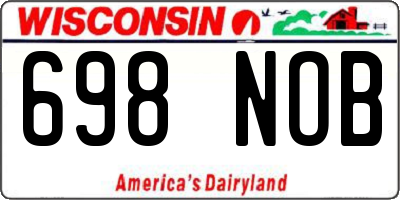 WI license plate 698NOB