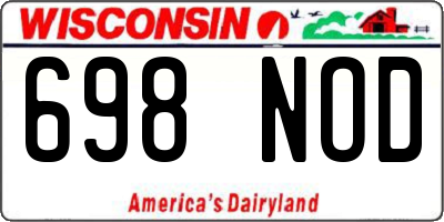 WI license plate 698NOD