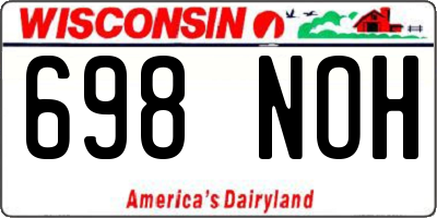 WI license plate 698NOH