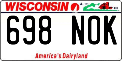 WI license plate 698NOK