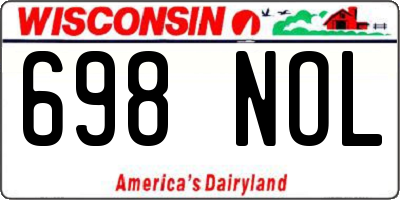 WI license plate 698NOL