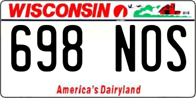 WI license plate 698NOS