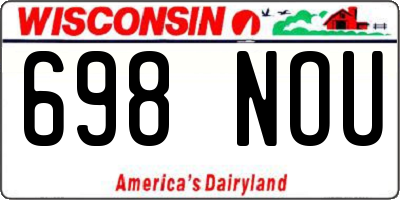 WI license plate 698NOU