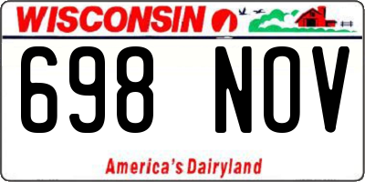 WI license plate 698NOV