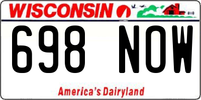 WI license plate 698NOW
