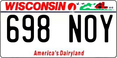 WI license plate 698NOY