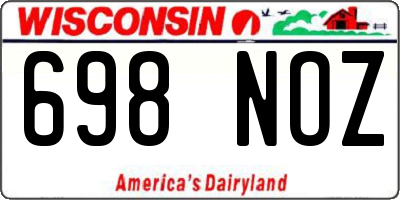 WI license plate 698NOZ