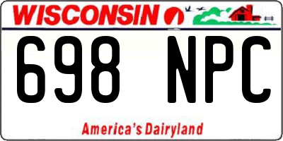 WI license plate 698NPC