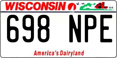 WI license plate 698NPE