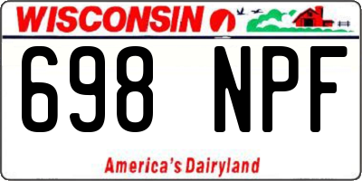 WI license plate 698NPF