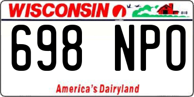 WI license plate 698NPO