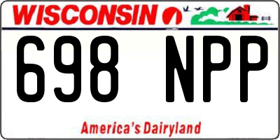 WI license plate 698NPP